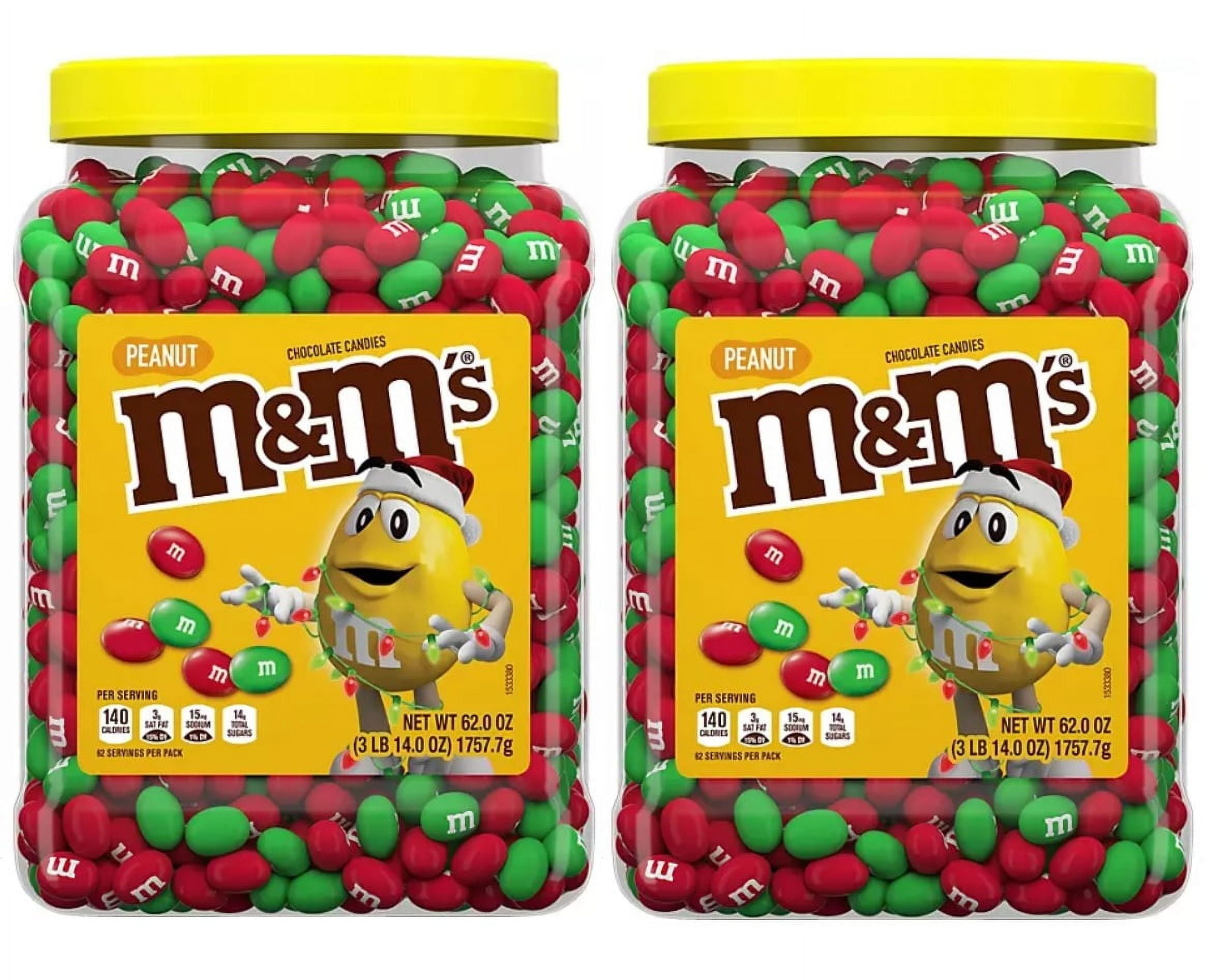 M&M'S CHRISTMAS PEANUT Milk Chocolate Candy, 62 oz. (Pack of 2) - Holiday Special