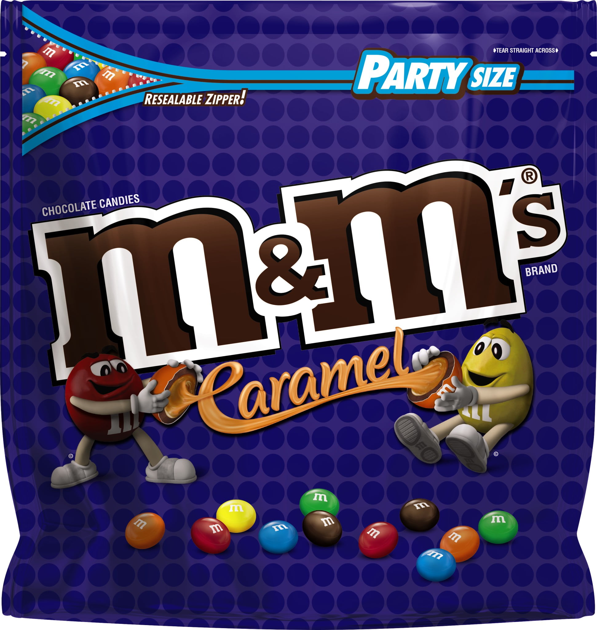 M&M'S Caramel Milk Chocolate Candy, Party Size, 34 oz Bag, Packaged Candy