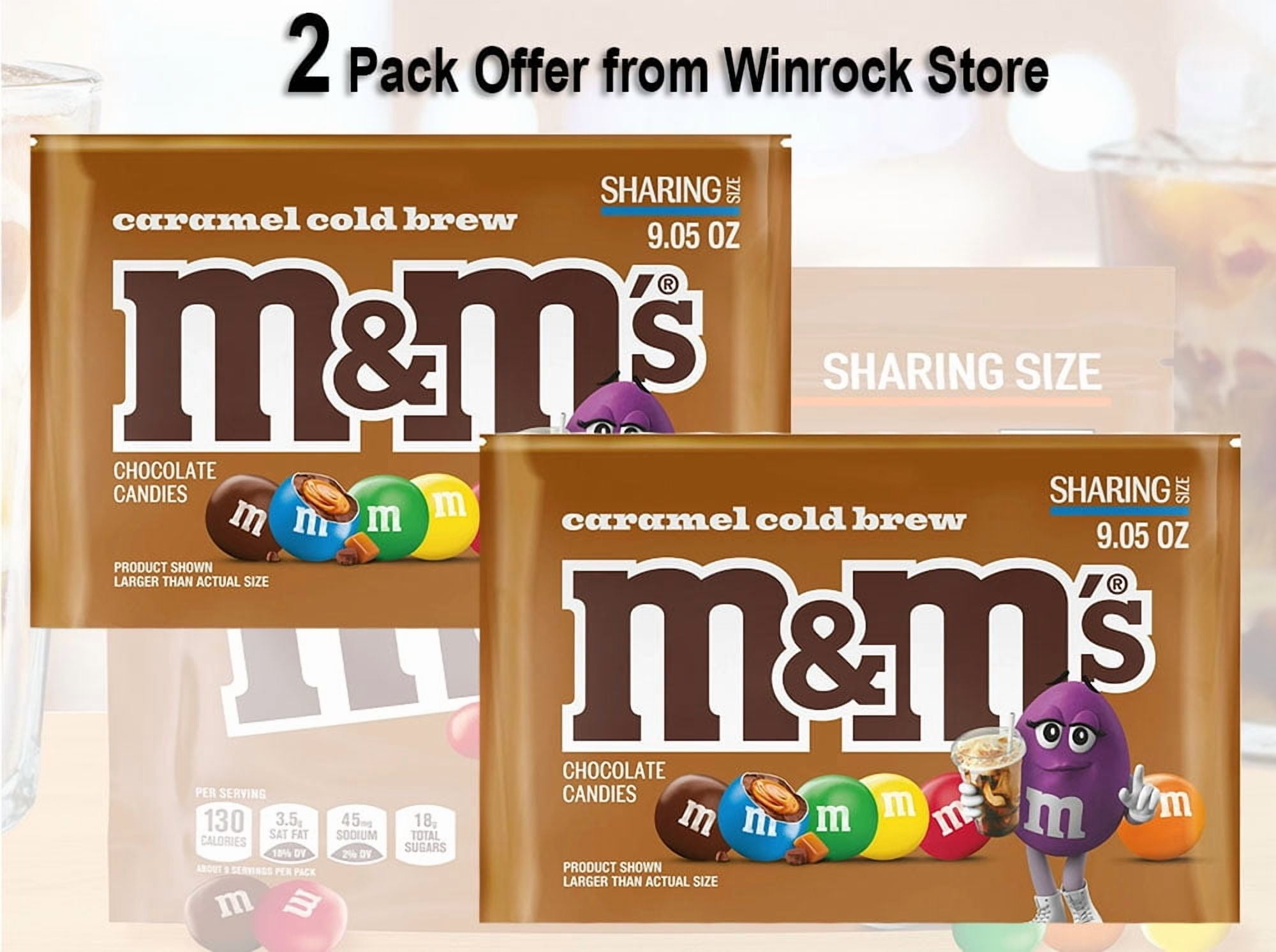 M&M'S Caramel Cold Brew Chocolate Candy, Sharing Size - 9.05 oz (2 Pack)
