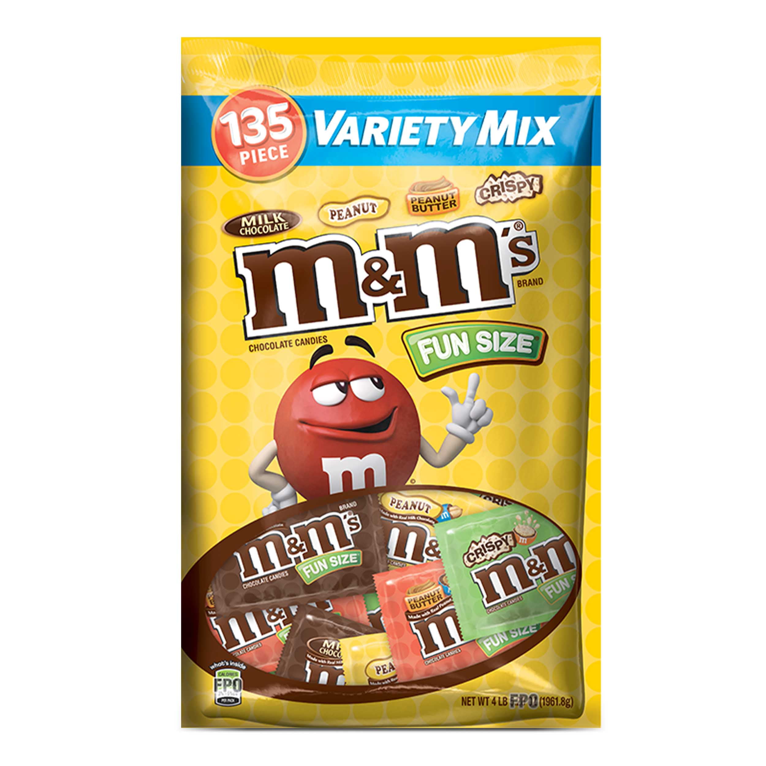 M&M'S Chocolate Candies FUN SIZE Variety MIx Candy Bag, Contains 135  Pieces, 72.5 Oz.