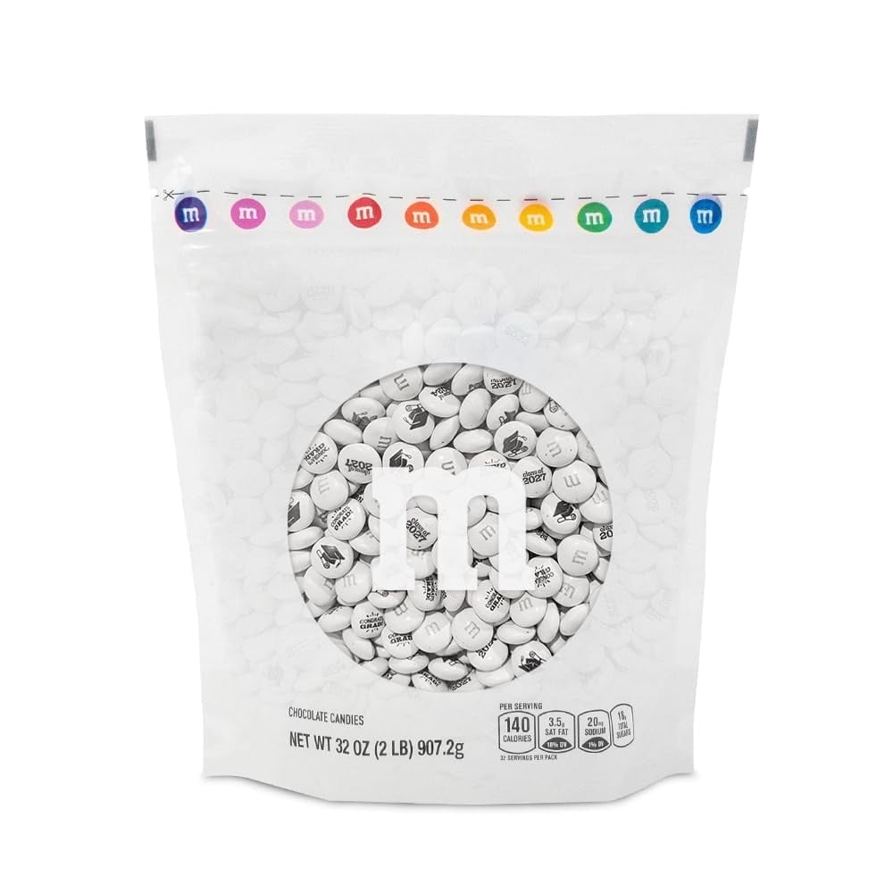 M&M'S Class of 2027 Graduation Milk Chocolate Candy, 2lb Resealable Bulk Bag