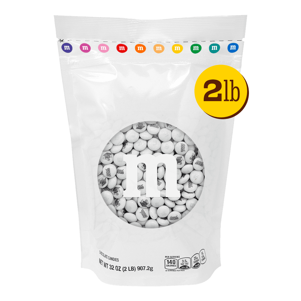 M&M'S Class of 2028 Graduation Milk Chocolate Candy, 2lb Resealable Bulk Bag
