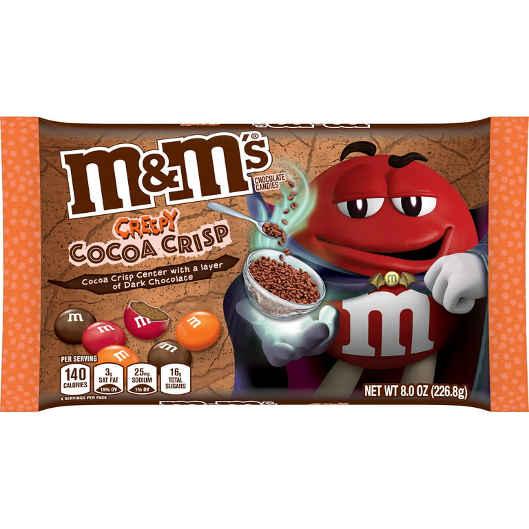 M&M'S Creepy Cocoa Crisp Milk Chocolate Candy, 8-Ounce Bag