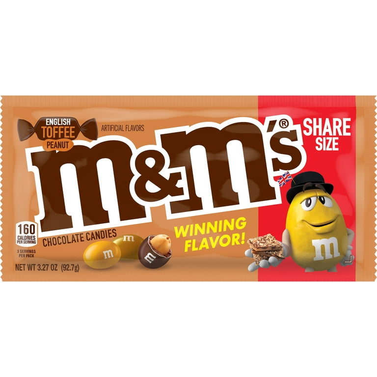 M&M'S English Toffee Peanut Chocolate Candy, 3.27 Oz - Walmart.com