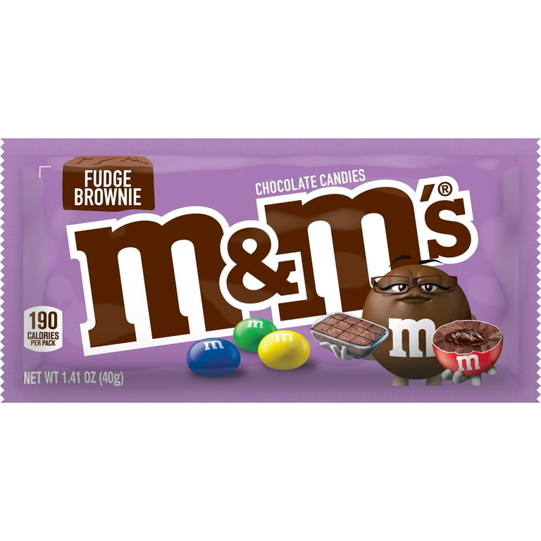 M&M'S Fudge Brownie Singles Size Chocolate Candy, 1.41 oz
