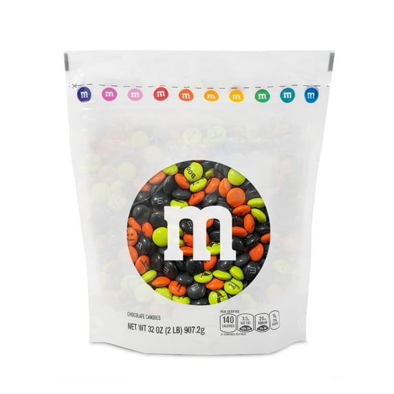M&M'S Halloween Milk Chocolate Candy, 2lb Resealable Bulk Bag