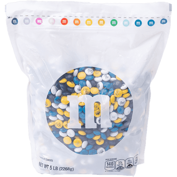 M&M'S Hanukkah Milk Chocolate Candy, 5lb Resealable Bulk Bag