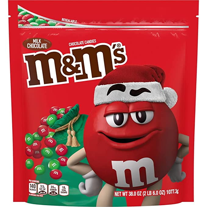 M&M'S Holiday Milk Chocolate Christmas Candy, Party Size, 38 oz