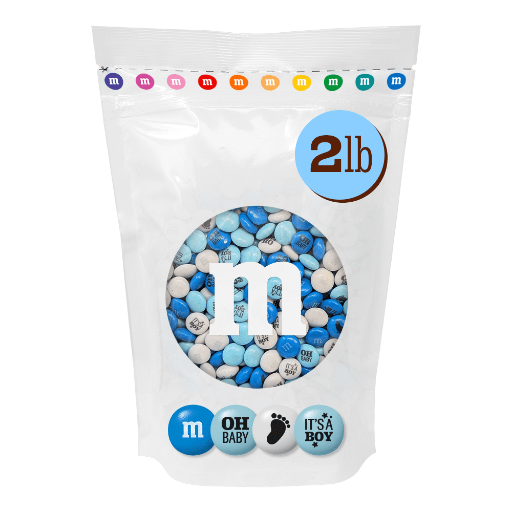 M&M'S It's A Boy Milk Chocolate Candy, Baby Shower or Gender Reveal Candy, 2lb Resealable Bulk Bag