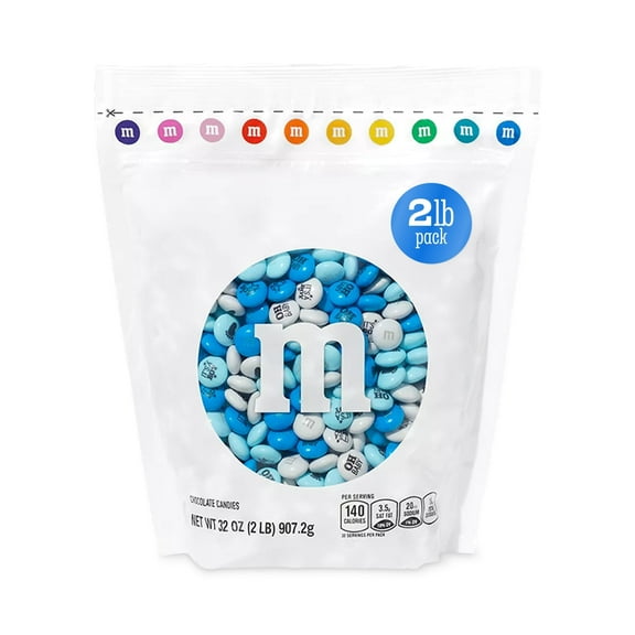 M&M'S It's A Boy Milk Chocolate Candy, Baby Shower or Gender Reveal Candy, 2lb Resealable Bulk Bag