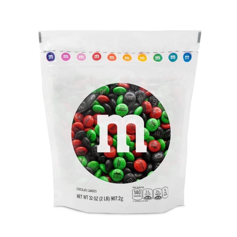M&M'S Kwanzaa Milk Chocolate Candy, 2lb Resealable Bulk Bag