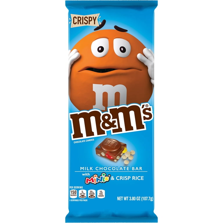 M&M'S Milk Chocolate Bar with MINIS & Crisp Rice, full size candy