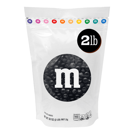 M&M'S Black Milk Chocolate Candy, 2 lb Bag for Celebrations and Party Favors