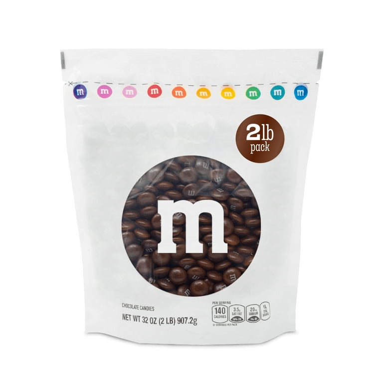 M&M'S World Brown Milk Chocolate Candy 2lb Bag for Celebrations