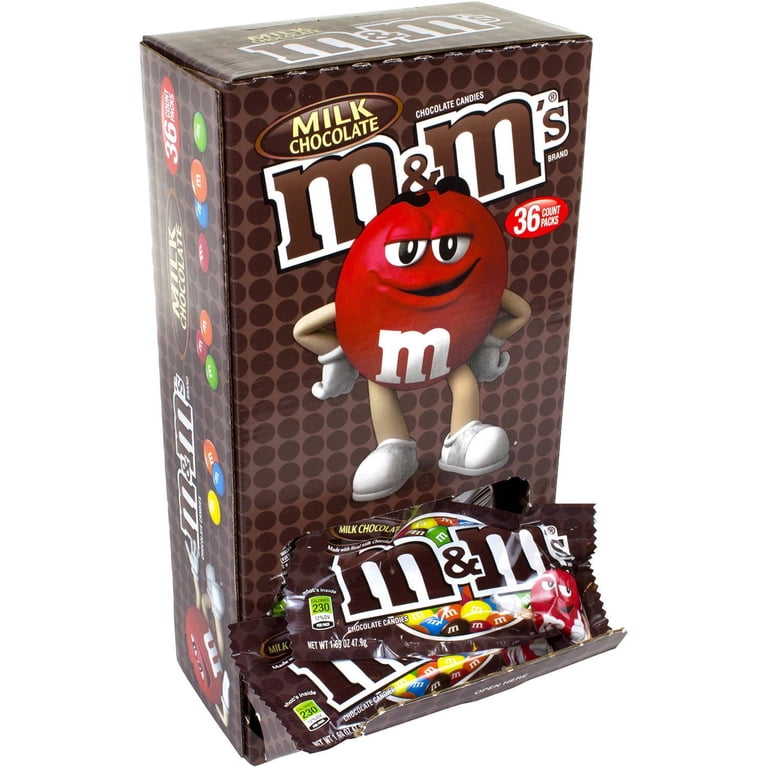 M&M's Milk Chocolate Candy, 1.69 Oz (36 count box). - Walmart.com