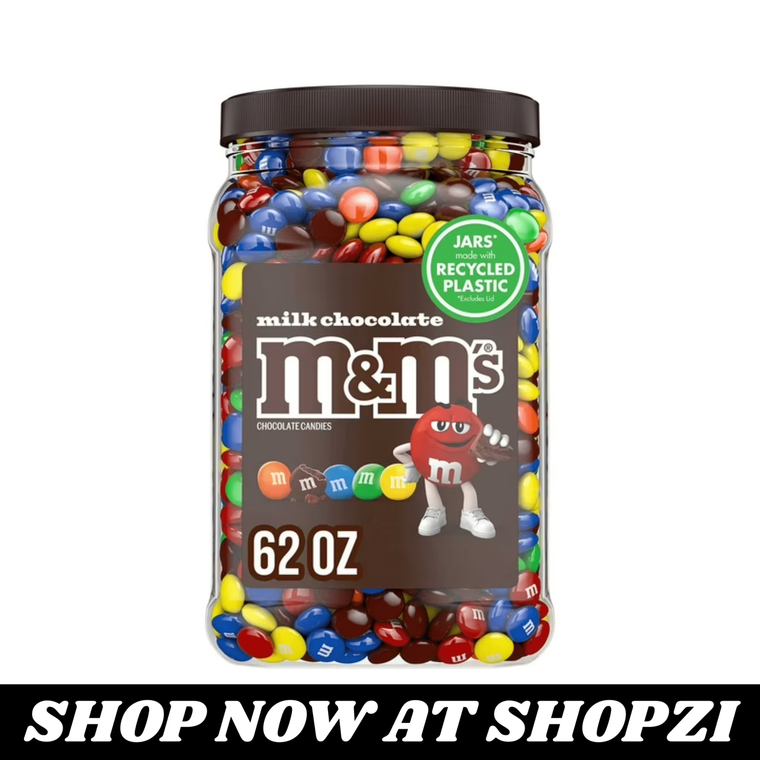 M&M'S Milk Chocolate Candy 62 oz Jar – Bulk Party Size Chocolate Treats