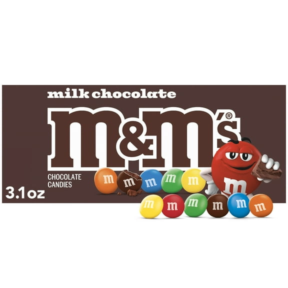 M&M'S Milk Chocolate Candy Movie Theater Box, 3.1 oz