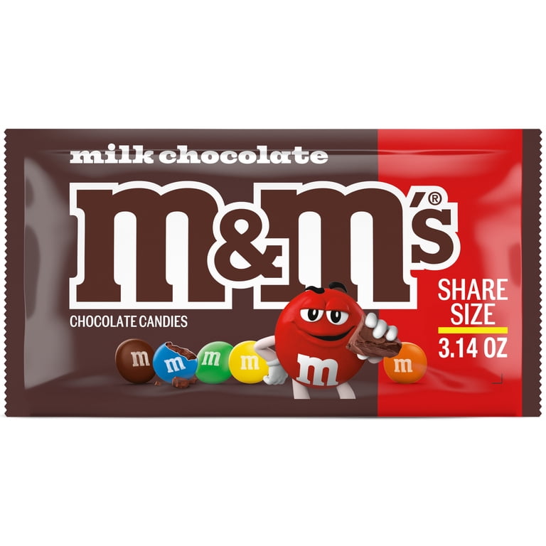 M&M'S, Milk Chocolate Candy Pouch, 3.14 oz, Sharing Size - Walmart.com