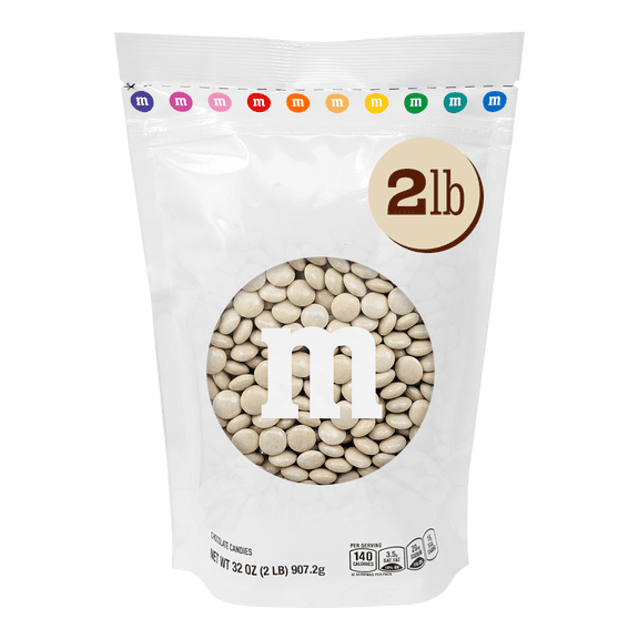M&M'S Cream Milk Chocolate Candy, 2 lb Bag for Celebrations and Party Favors