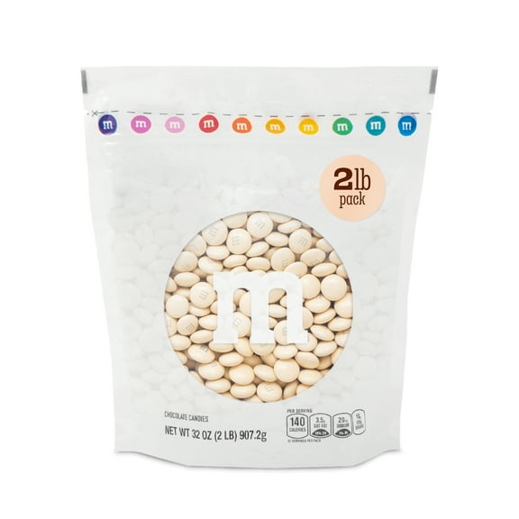 M&M'S World Cream Milk Chocolate Candy 2lb Bag for Celebrations and Party Favors