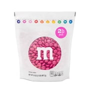 M&MS World Dark Pink Milk Chocolate Candy 2lb Bag for Celebrations and Party Favors