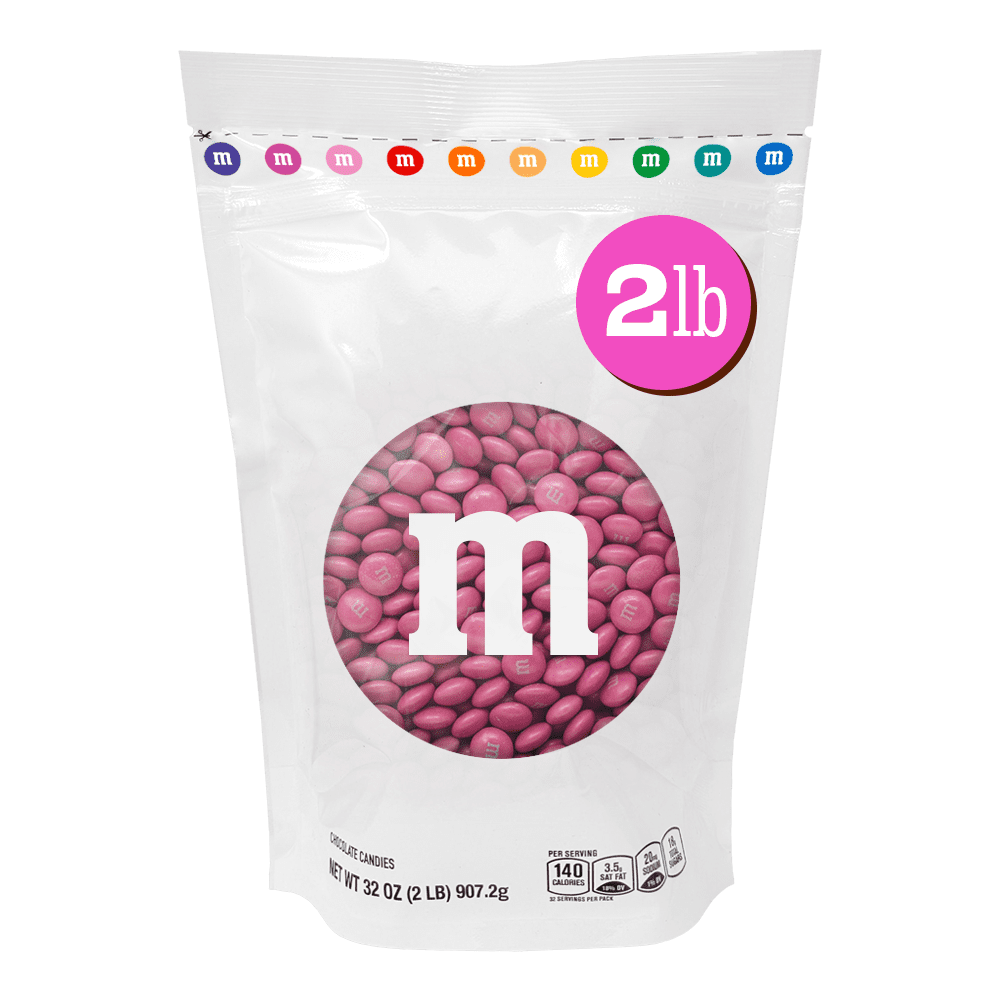 M&M'S Dark Pink Milk Chocolate Candy, 2 lb Bag for Celebrations and Party Favors