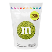 M&MS World Lime Green Milk Chocolate Candy 2lb Bag for Celebrations and Party Favors