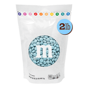M&MS World Light Blue Milk Chocolate Candy 2lb Bag for Celebrations and Party Favors