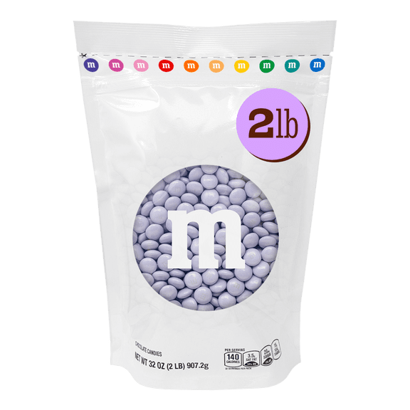 M&M'S Light Purple Milk Chocolate Candy, 2 lb Bag for Celebrations and Party Favors