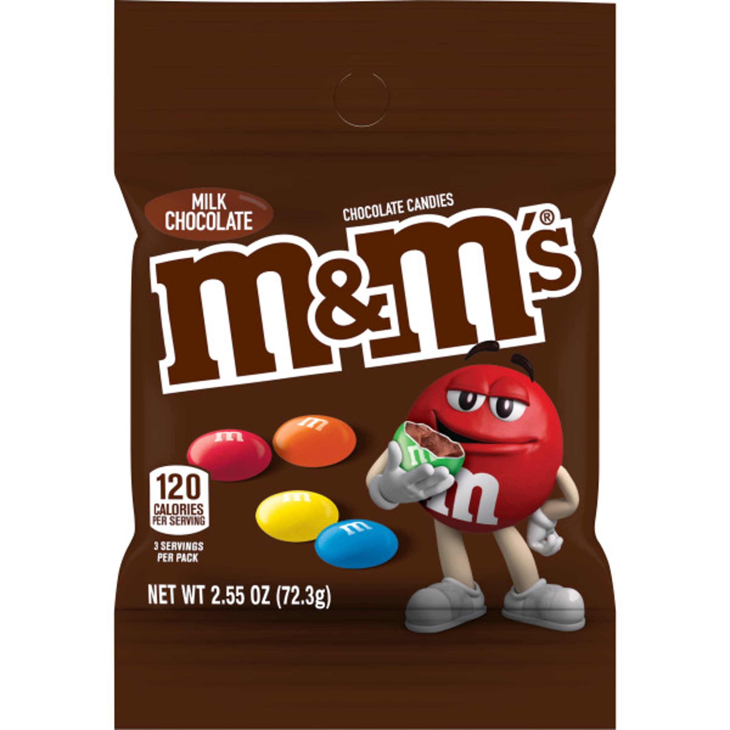 M&M,S Milk Chocolate Peg Pack 2.55 Ounce 12 Pk