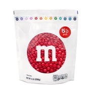 M&MS World Red Milk Chocolate Candy 5lb Bag for Celebrations and Party Favors