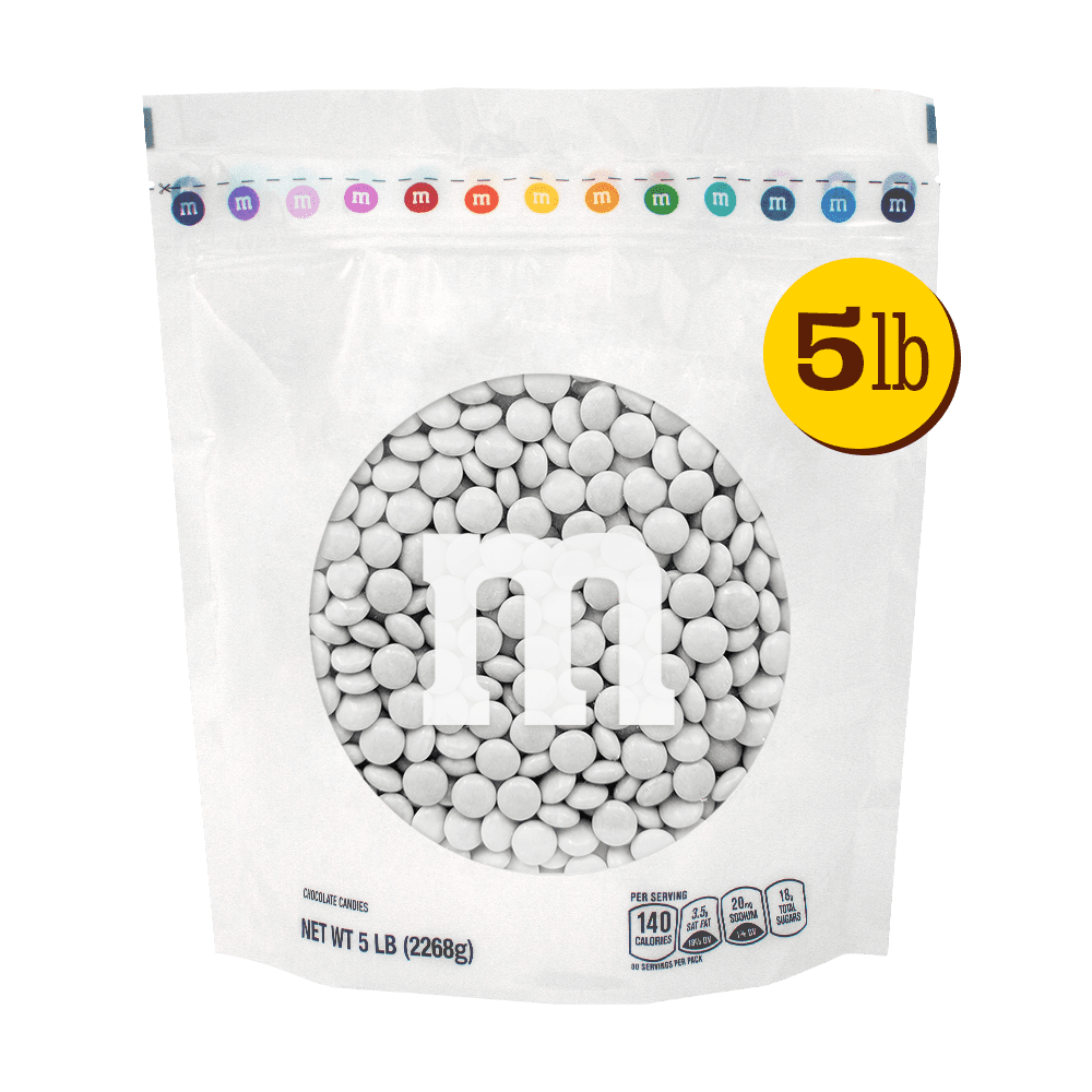 M&M'S World White Milk Chocolate Candy 5lb Bag for Celebrations