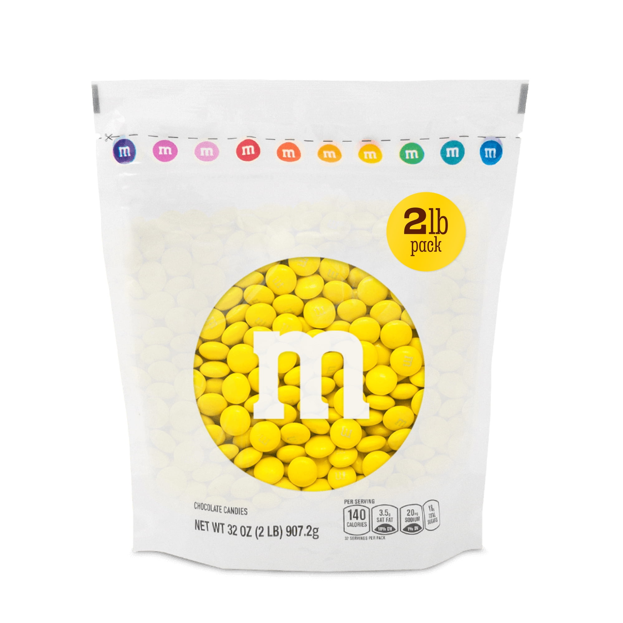 M&M'S WORLD Yellow Milk Chocolate Candy, 2lb Bag for Buffets, Party ...