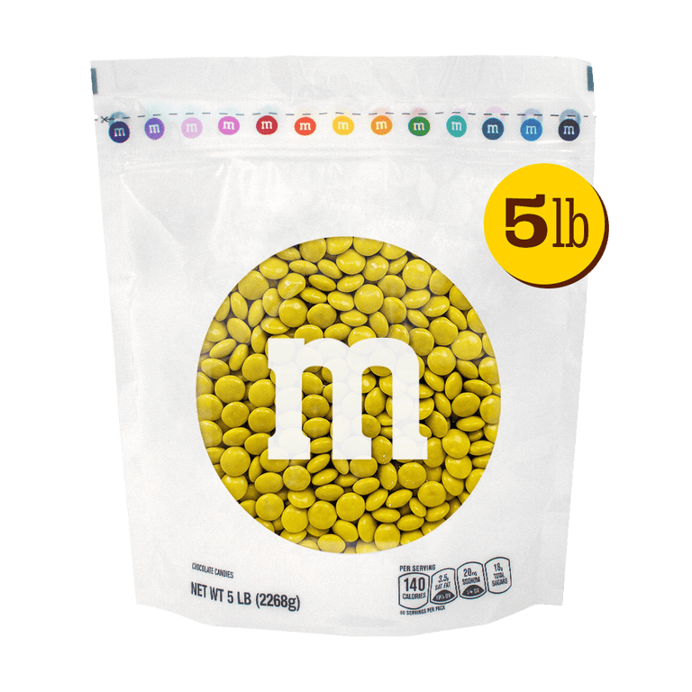 M&M'S World Yellow Milk Chocolate Candy 5lb Bag for Celebrations