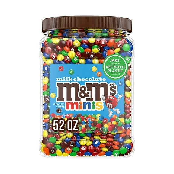 M&MS Minis Milk Chocolate Candy Resealable Bulk Jar (52 Ounce)