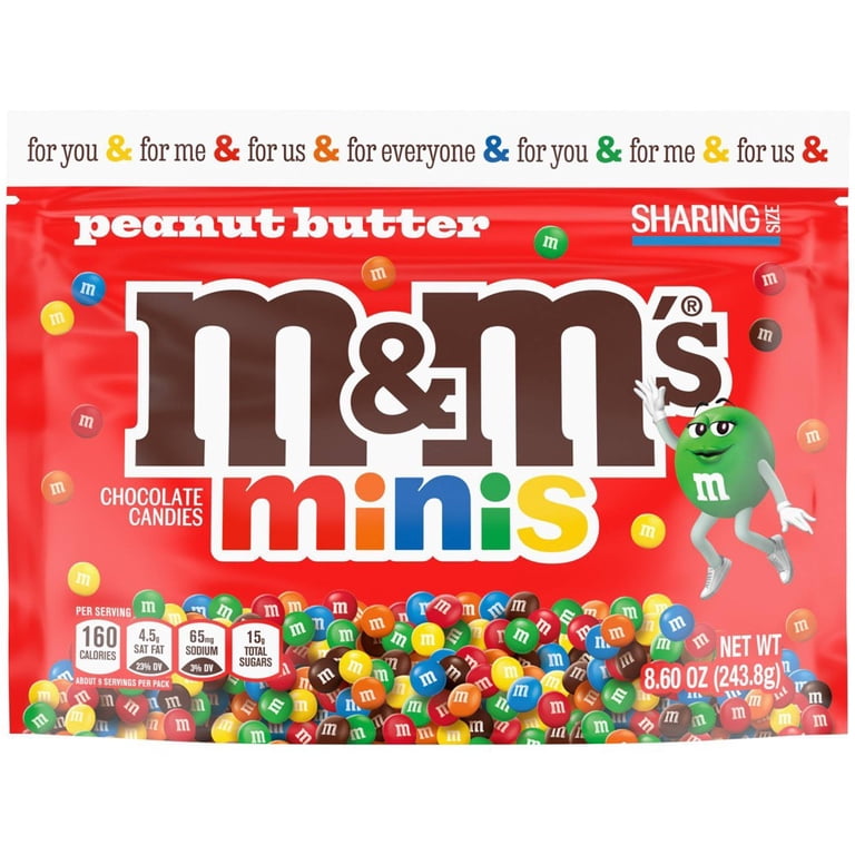 M&M'S Minis Peanut Butter Milk Chocolate Candy, Sharing Size (Pack