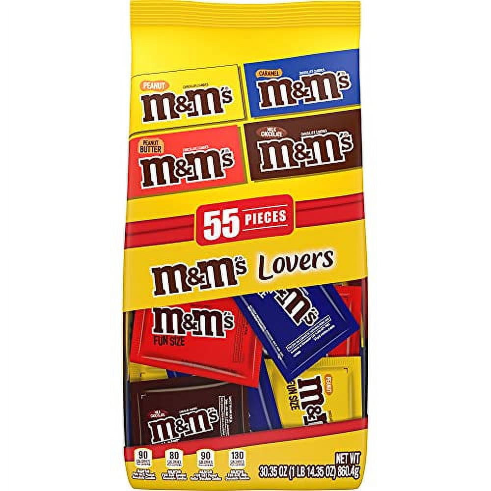  M&M'S Original, Peanut, Peanut Butter & Caramel Fun Size Bulk  Easter Chocolate Candy, 30.35 oz, 55 ct, Bag : M&M'S: Grocery & Gourmet Food