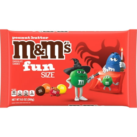 M&M's Fun Size Peanut Butter Milk Chocolate Halloween Candy - 9.5 oz Bag