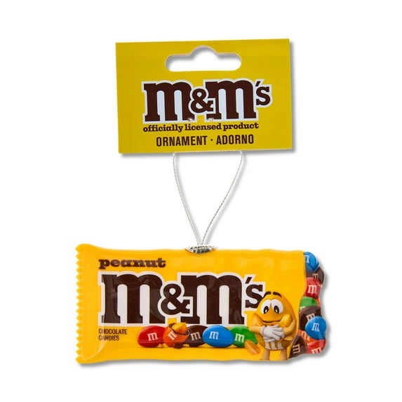 M&M`s Peanut Decoupage Christmas Ornament, Yellow, Plastic, by Ruz