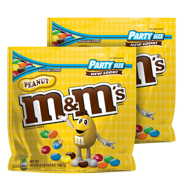 M&M'S Peanut Chocolate Candy Party Size, 42 Ounce Bag, 2 Count 