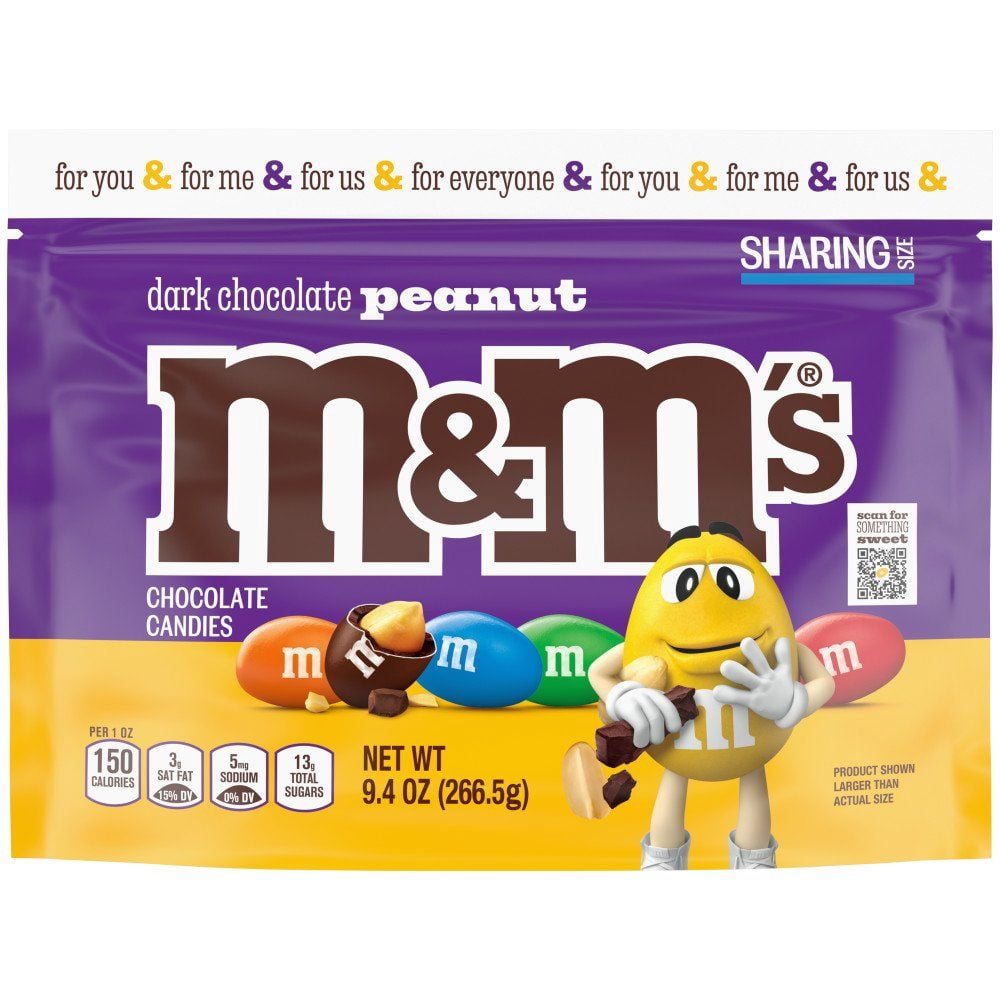 M&M'S Peanut Dark Chocolate Candy - Sharing Size - 9.4 oz- Pack of 2