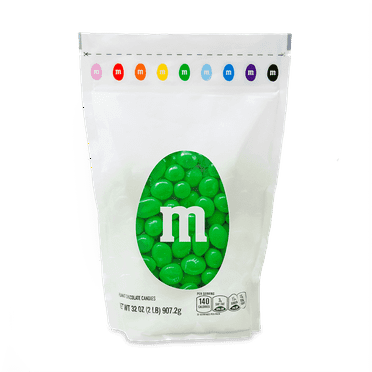 M&M'S Peanut Green Candy, 2lb Resealable Bulk Bag