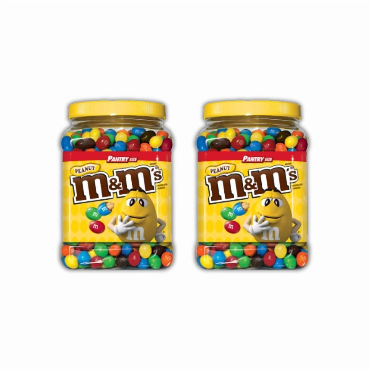 M&M'S Peanut Milk Chocolate Candy, 62 oz Jar, Pack of 2