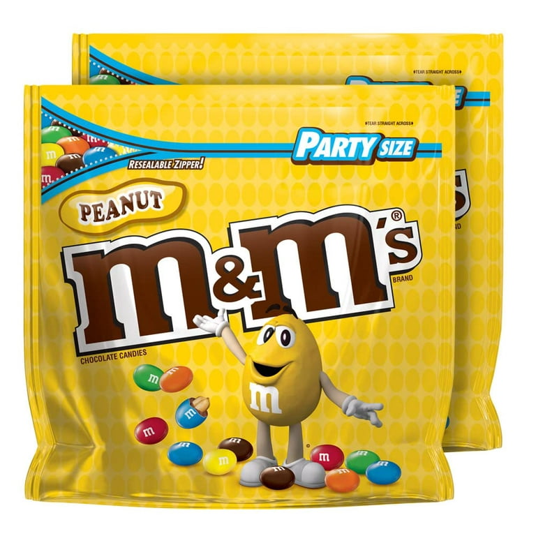 M&M's M&M'S Peanut Milk Chocolate Candy, Party Size, 38 oz Bag