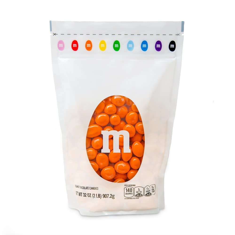 M&M'S Peanut Orange Candy, 2lb Resealable Bulk Bag - Walmart.com