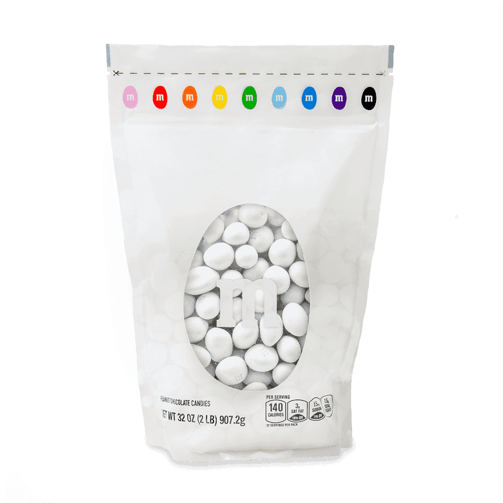M&M'S Peanut White Candy, 2lb Resealable Bulk Bag
