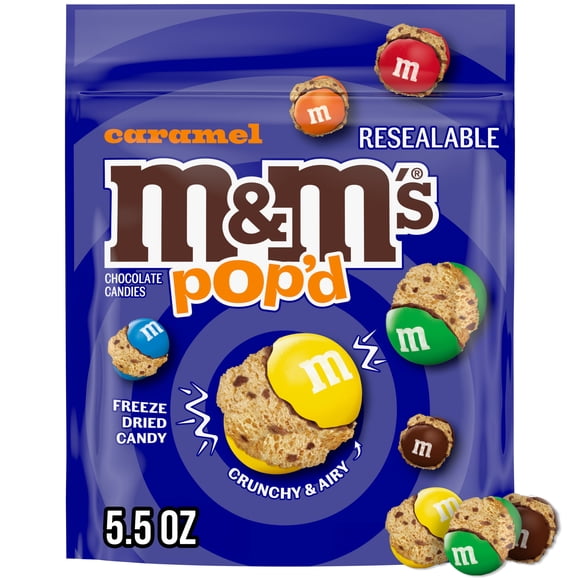 M&M's Pop'd Caramel Chocolate Crunchy Candy - 5.5 oz Resealable Bag