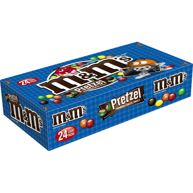  M&M'S Pretzel Milk Chocolate Candy Bulk Pack, Full Size 1.14  oz Bag (Pack of 24) : Chocolate Candy : Everything Else