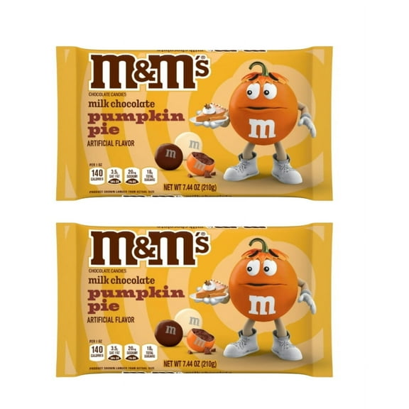 M&M'S Pumpkin Pie Milk Chocolate Candy - 7.44 oz Bag (2 pack)
