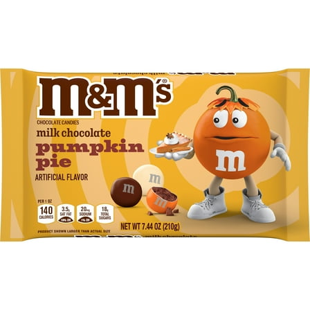 M&M'S PUMPKIN PIE LAYDOWN BAG HALLOWEEN 7.44 OUNCES PER BAG